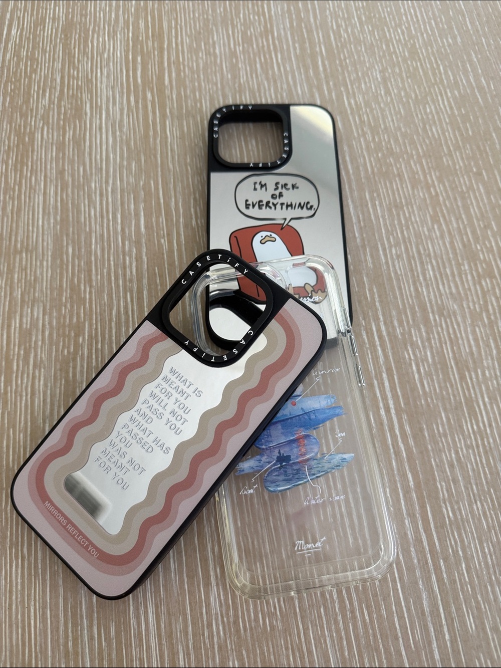 CASETiFY iPhone 16 Pro Clear Blue Wave & Beige Graphic Phone Case Bundle of 3 - Picture 6 of 6